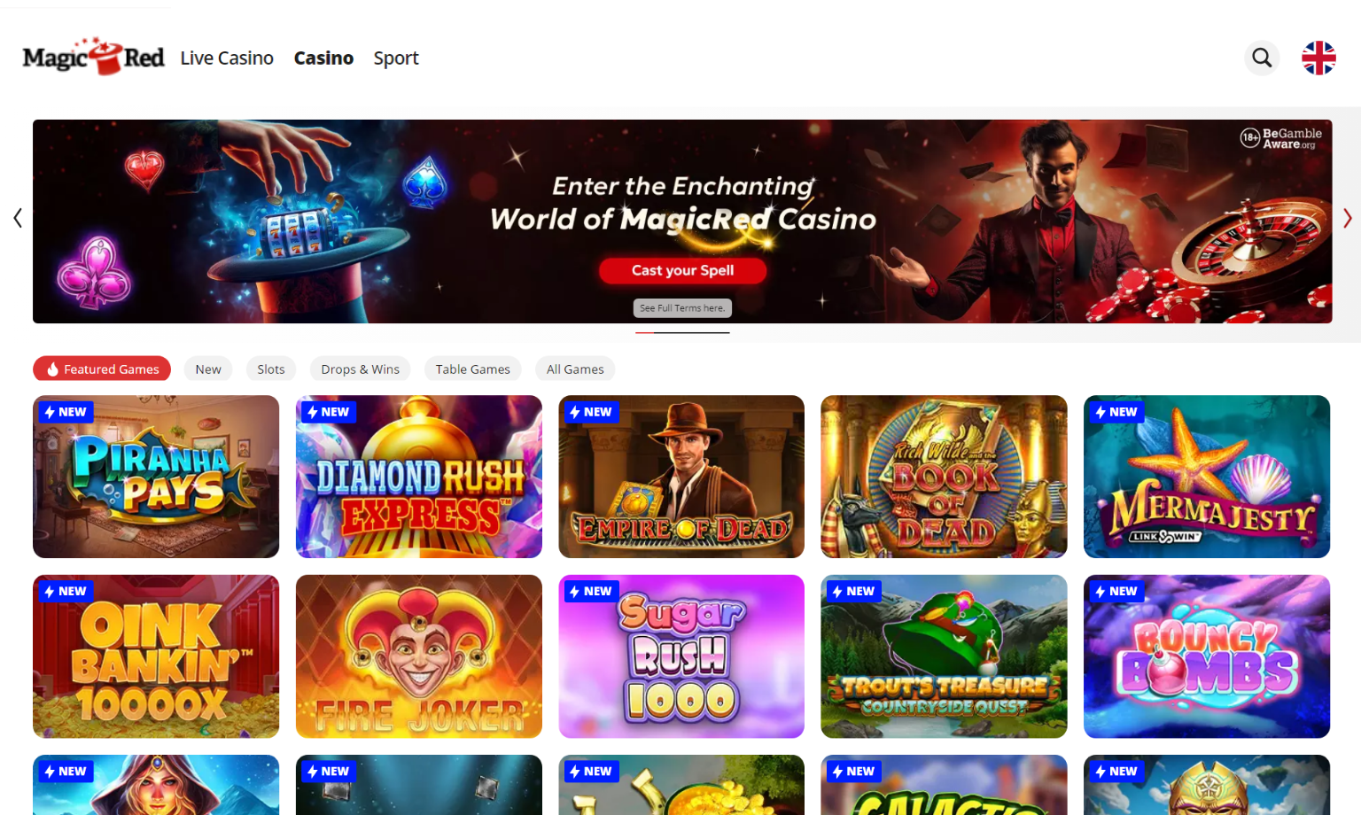 Magic Red Casino UK: Full Review & Free Spins Bonus